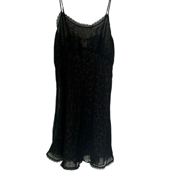 Private Luxuries Black Leopard & Lace Lingerie  Reversible Slip Dress sz XL - Picture 3 of 9